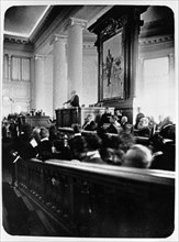 Chairman s, muromtsev, a member of the constitutional-democratic party, speaking at a sitting of the first state duma (russian parliament) in 1906.