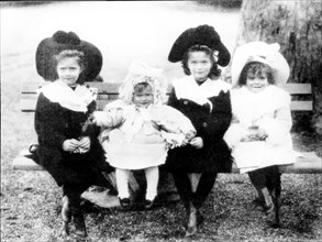 Daughters of tsar nicholas and tsarina alexandra, olga, tatyana, maria, anastasia.