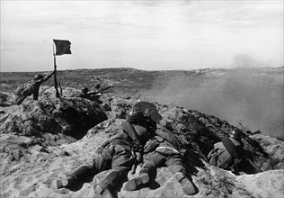 Khalkhin gol battle, east mongolia (manchukuo), august 1939, soviet red army fighting japanese (kwangtung army).