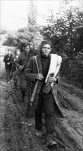 World war 2, december 1944, the yugoslavian national liberation army receives replenishments from the towns and villages liberated from the german fascist invaders, these volunteers, armed with captur...