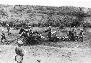 Red army horse-drawn artillery, in 1941.