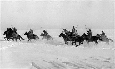 World war 2, red army cavalry charge, march 1942.