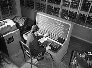 The besm-2 computer in operation at the calculating center of moscow's ussr academy of sciences, 1959.