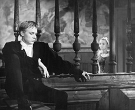 A scene from a film version of 'hamlet' directed by grigori kozintsev and starring innokenti smoktunovsky, the score was composed by dimitry shostakovich, ophelia is being played by anastsia vertinska...