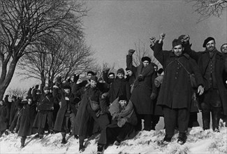 French prisoners of war, liberated by red army unites in east prussia.
