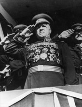 Marshal georgy zhukov, hero of the soviet union, 1945.