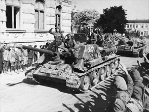 Soviet red army enters bucharest, romania, august 31, 1944.