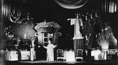 The bed bug' by vladimir mayakovsky, act 1, 1929 production by v, meyerhold at the meyerhold gostheatr (state theater),  moscow, ussr.