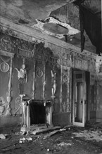 Banquet hall of the catherine palace (ekaterina palace), tsarskoe selo, leningrad region, ussr, destroyed by nazis, german army, world war 2.