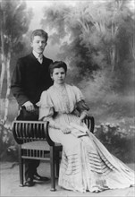 A young russian married couple, late 19th, early 20th century.
