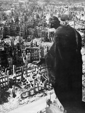 Dresden, germany in 1945 as seen from the tower of the town hall after the anglo-american bombing that all but levelled the city at the end of world war 2.
