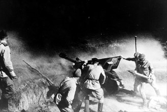 Soviet artillery battery in the northern caucasus, 1943.