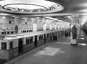 Ismailovskaya subway station, moscow, ussr, 1970s.