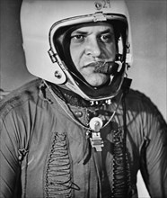 U2 spy plane pilot francis gary powers in his helmet and flight suit after he was shot down over soviet territory on may 1st, 1960, ussr.