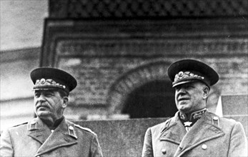 Moscow, 1945: field marshal zhukov and stalin.