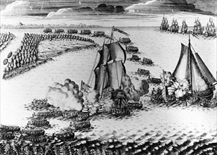 Capture of two swedish ships by russian navy of peter the great,  1703.