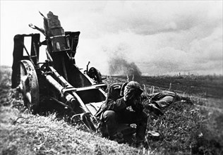 World war 2, a german soldier captured near the city of orlov in the summer of 1943, kursk region.