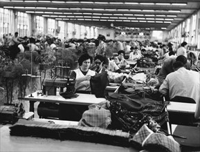 Textile (clothing) factory '1st of may', pirot, eastern serbia, yugoslavia, 1970.