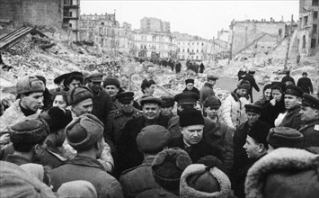Nikita khrushchev in the newly liberated stalingrad, 1943, ussr, world war 2.