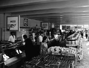 Supermarket in tolboukhine, bulgaria, 1970s.