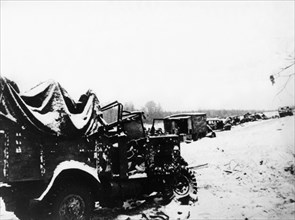 Battle of moscow, 1941, materiel abandoned by the german army during their retreat along the volokolamsk highway.