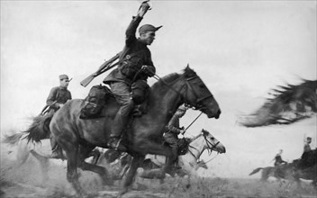 A red army cavalry charge, september 1941, world war ll.