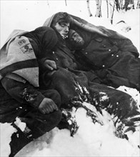 World war 2, german soldiers who froze to death on the approach to moscow.