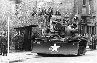 Repeatedly, the u,s,-ultras in west berlin threatened the security of the gdr population in the capital with open provocation, american tanks are stationed at the border crossing point in friedrich st...