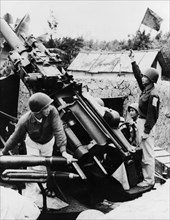 Soldiers of the 172nd anti-aircraft company of the thanh to regiment defending the harbor town of haiphong, north vietnam, 1972.