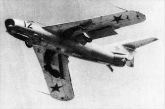 A soviet mikoyan-gurevich mig-17 jet fighter (nato designation: fresco).