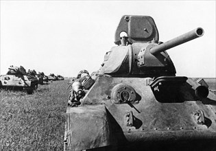 World war 2, soviet t-34 tanks (model 42) built in the urals.