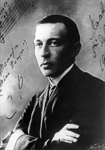 A portrait of russian composer, sergei v, rachmaninov, from 1936.
