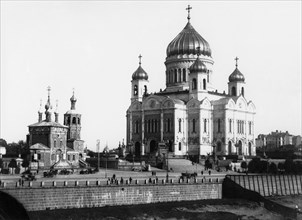 The church of christ the savior in moscow, 1920s.