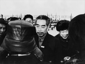 Chinese premier zhou enlai at the peking (beijing) airport on february 9, 1971.