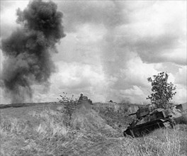 World war 2, june 1943, soviet tanks are deploying in order to resist enemy counter-attack.