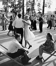 Soviet health spa, the dancing pavillion at the ivanovo textile workers' rest home, september 1949.