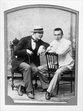 Russian singer fyodor shalyapin and sergey rakhmaninov in the early 1900s.