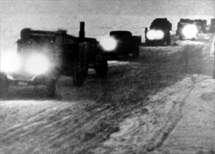 Food supply route to leningrad on lake ladoga during world war ll.