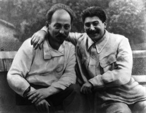 Josef stalin (right) with felix dzherzhinsky, founder of the cheka (first soviet secret police), late 1920s? .