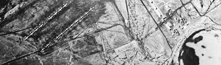 Photos taken by american u2 spy plane shot down over soviet territory in 1960, the photo shows soviet industrial and strategic facilities, pilot of u2 plane: gary frances powers.