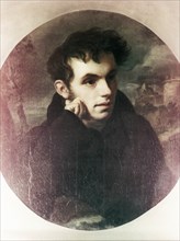 Portrait of vasily zhukovsky, poet and friend of alexander pushkin, painting by o, kiprensky, 1816.