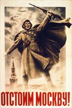 Soviet world war 2 poster: 'we will defend moscow!'.
