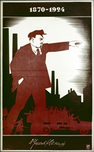 A soviet poster commemorating v, i, lenin by a, strakhov, 1924.