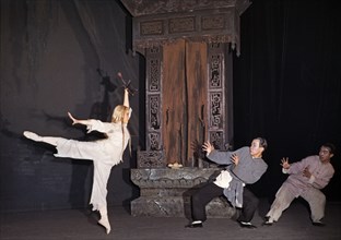 A scene from the revolutionary ballet called 'white haired girl' or 'girl with white hair', 1966.