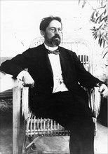 Anton chekhov, russian author and playwright in yalta in the early 1900s.