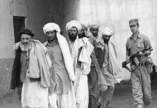 Captured mujahadeen in the gazni province of afghanistan during the soviet occupation, 1980.