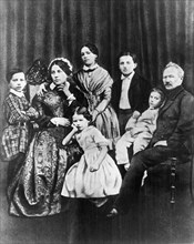 The tchaikovsky family, famous russian composer pyotr tchaikovsky standing at far left (8 years old).