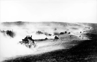 Nazi tanks attack in ukraine in august 1942.