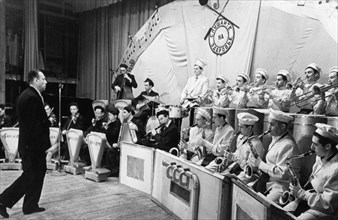 A televised amateur jazz concert in moscow, may 1959.