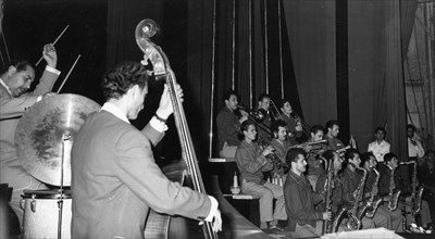 Youth jazz band, 'rero', performing, moscow, june 1959.